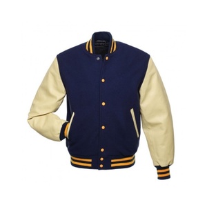 Veste de baseball noire personnalisée pour homme avec manches en cuir et patchs brodés sur mesure - Product Image 1