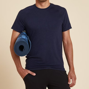 Camiseta deportiva de talla grande para hombre, corte ajustado, estilo deportivo y urbano para culturismo y deportes, 100% algodón, camisetas para hombre - Product Image 2