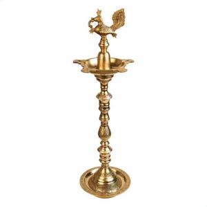 Support de lampe à huile Diya industriel en cuivre, design paon fantaisie, style traditionnel, qualité supérieure, design zen asiatique, à vendre - Product Image 2