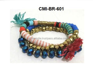 High Quality <b>Indian</b> Multi-Color Fashion Beaded Bracelets for Women and Girls Classic Tassel Shape for Anniversaries - Product Image 4