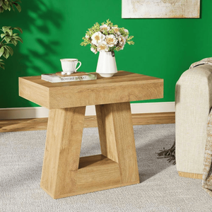 Tavolino da Caffè Moderno in Legno Convertibile con Piano in Vetro per Soggiorno - Product Image 1