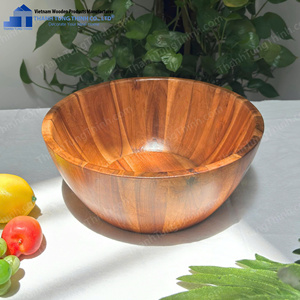 Juego de Tazones para Ensalada de Madera Natural, 3 Piezas, Solo Lavar a Mano, Utensilios Aptos para Alimentos, Hechos en Vietnam - Product Image 4