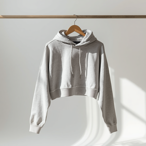 เสื้อฮู้ดครอปท็อปสำหรับผู้หญิง ผ้าโพลีเอสเตอร์/ไนลอน ขนฟลีซ ทรงยาว สไตล์ลำลอง สตรีทแวร์ แจ็คเก็ตมีฮู้ด ลายดิจิทัล - Product Image 3