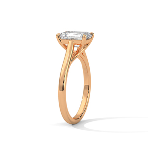 Anillo Solitario de Diamante Cultivado en Laboratorio con Corte Radiante, Certificado GRA, Oro Rosa Sólido de 14K, Joyería Minimalista para Compromiso y Fiestas, Venta al Por Mayor - Product Image 4