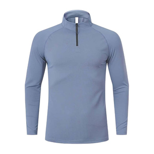 Camisetas deportivas activas con cremallera, manga larga, cuello alto, transpirables y de secado rápido. - Product Image 3