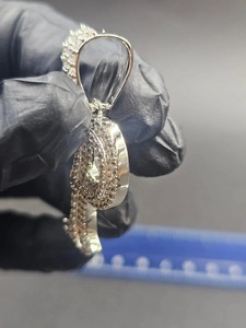 Colgante Letra P de Moissanita y Plata 925 con Microincrustaciones de Cristal y Diamantes de Imitación, Amuleto Unisex Estilo Hiphop, Regalo - Product Image 4
