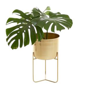 Ensemble de 2 pots à fleurs ronds en métal martelé doré, élégants, pour table, intérieur/extérieur, décoration maison et jardin - Product Image 3