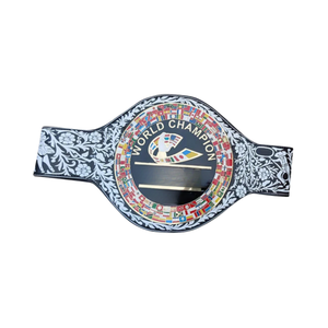 Ceinture de championnat de lutte de qualité supérieure, design floral noir et blanc, ceintures de championnat personnalisées plaquées or, haute qualité - Product Image 6