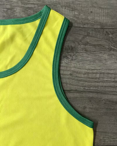 Men's Yellow Sleeveless Tank Top O-Neck Solid Color Casual Breathable Quick Dry Knitted Polyester/Cotton Athletic Wear Summer - Product Image 5