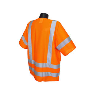 Chaleco de Seguridad Reflectante de Alta Visibilidad Clase 2, Impermeable, con Nombre y Logotipo Personalizados, Diseño Cruzado en la Espalda, Color Naranja - Product Image 6