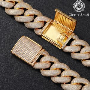 สร้อยคอผู้ชาย Charm Jewells ชุบทอง 14K ประดับโมอิสซาไนต์ทรงกลม ดีไซน์แบบเชื่อมต่อ สไตล์ฮิปฮอป รับรองโดย IGI เหมาะสำหรับงานปาร์ตี้ - Product Image 6