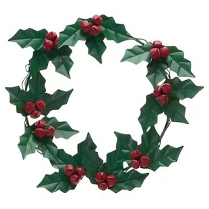 Metal Wire Wreath Wall Hanging Rustic Indoor <b>Christmas</b> Decoration Leaves Design Garland Wreath For Door Decor - Product Image 4