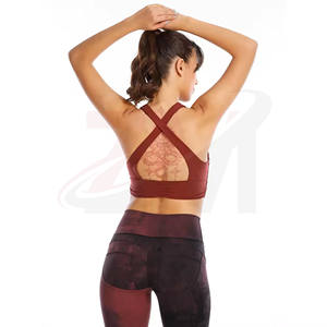 เสื้อผ้าลำลอง ชุดออกกำลังกายสำหรับผู้หญิง สปอร์ตบราสำหรับผู้ใหญ่ ระดับการซัพพอร์ตปานกลาง ผลิตจากผ้าสแปนเด็กซ์และไนลอน สปอร์ตบราสำหรับผู้หญิง แบบสั่งทำ - Product Image 5