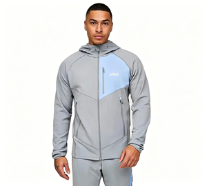 <b>Men</b> Training <b>Jacket</b> Slim Athletic Fit Full Zip Breathable Sportswear Lightweight Long Sleeve Stand Collar Running Workout Front - Product Image 1