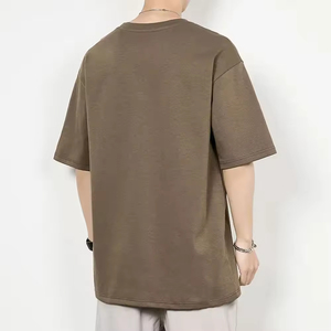 เสื้อยืดโอเวอร์ไซส์ผ้าฝ้ายฟอกสีพื้น แบรนด์ PUFFIN SPORTS OEM สำหรับผู้ชาย แขนสั้น คอกลม ดีไซน์เรียบง่าย สไตล์ลำลอง - Product Image 4