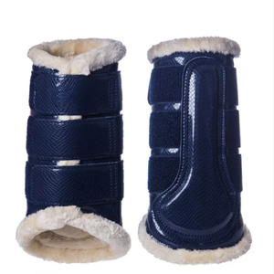 Bottes de brossage pour l'équitation de qualité supérieure avec matériau absorbant les chocs et protection des tendons et des articulations, fabriquées sur mesure au Pakistan - Product Image 1