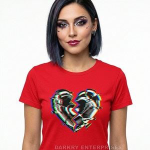 เสื้อยืดสีเขียวสำหรับผู้หญิงสั่งทำได้ ขายส่งลายกราฟฟิตี Rebel Heart เสื้อยืดพิมพ์ลายแบรนด์ส่วนตัว ผ้าฝ้ายสีเขียวมะกอก เสื้อสไตล์พังก์สำหรับผู้หญิง - Product Image 4