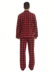 Ensemble de vêtements de nuit en flanelle épaisse de haute qualité, pyjama à manches longues pour la chaleur ou le confort, disponible à un prix abordable - Product Image 1