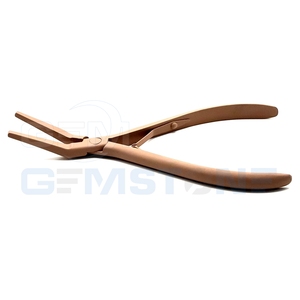 Pince professionnelle à bouche plate et incurvée pour extensions de cheveux - 7 pouces, en acier inoxydable, avec logo personnalisé, modèle GEMSTONE ENTERPRISES - Product Image 4