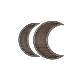 Plateau de service en bois en forme de lune moderne, nacre, décoration d'intérieur, taille personnalisable - Product Image 2