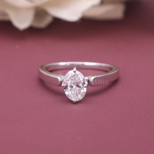 IGI Certified Oval Lab Grown Diamond Solitaire Engagement <b>Ring</b> 14K White / Rose And Yellow Gold Classic 4 Prong <b>Ring</b> for Women - Product Image 1