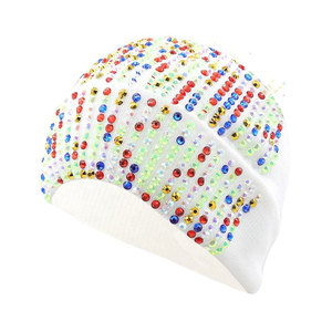 VIENNA INDUSTRY Rhinestone <b>Beanie</b> <b>Hat</b> Unisex Black <b>Wool</b> Blend Winter Party Street Style Adult >62CM - Product Image 2