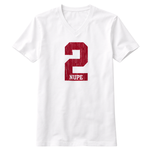 T-shirt à col en V Kappa Alpha Psi Number 2 Klub blanc, vêtement de fraternité grecque avec motif audacieux, confort premium et coupe élégante - Product Image 4