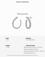 Boucles d'oreilles créoles rondes Bling Iced Out en Moissanite couleur D VVS1 pour femme, bijoux de luxe pour mariage et soirée nuptiale