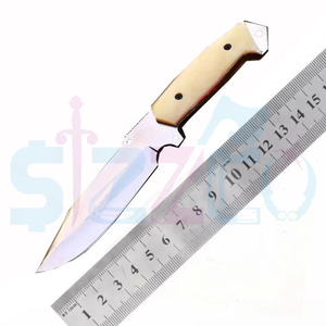 OEM Custom Handmade D2 Steel Hunting Skinner <b>Knife</b>, <b>Bone</b> <b>Handle</b> Fixed Blade Camping Outdoor EDC <b>Knife</b> with Leather Sheath Gift - Product Image 6
