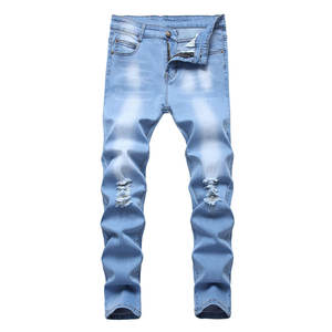 กางเกงยีนส์ผู้ชายแบรนด์ส่วนตัว น้ำหนักเบา ผ้าฝ้าย 100% ระบายอากาศได้ดี มีกระเป๋าหลายช่อง - Product Image 1