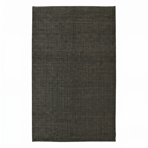 Tapis tufté à la main en laine noire anthracite à micro-points, écologique, antidérapant, tissé texturé minimaliste pour salon - Product Image 1