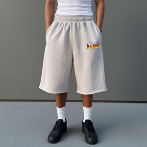 Heavyweight 300GSM 100% Cotton Men's Shorts Quick Dry Custom DTF Printed Logo Solid color Fashionable shorts for men's - Product Image 4