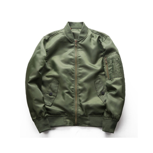 Blouson bomber noir uni pour homme, col mandarin boutonné, coupe décontractée, coupe-vent, en viscose/polyester, idéal pour l'hiver - Product Image 6