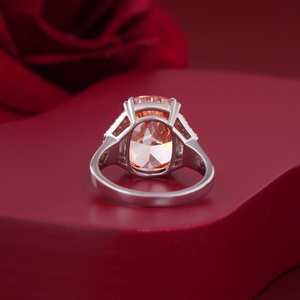 Vivid Red Cushion Cut Lab Grown Diamond 7.01 CT Engagement <b>Ring</b> in <b>14K</b> Rose <b>Gold</b> with Prong Setting - Product Image 4