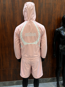 2026 New Arrival Men's Winter Two-Piece Breathable Windbreaker Streetwear Solid Tracksuit Hoodie <b>Shorts</b> Set Customizable 100% - Product Image 3