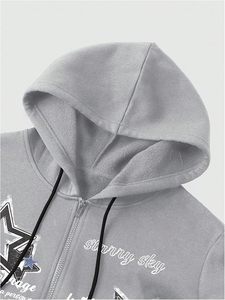 Sweat-shirts à capuche zippés pour hommes avec motif étoile, manches longues, style Y2K, vêtements tendance - Product Image 3