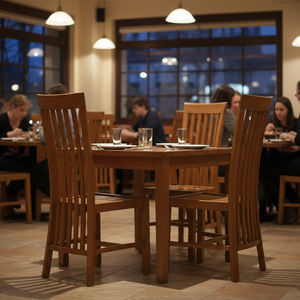 Chaise de salle à manger Balero en teck naturel minimaliste et contemporaine, dossier incurvé ergonomique de haute qualité, écologique, luxe - Product Image 5