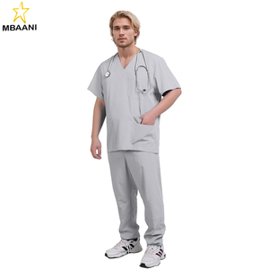 ชุดยูนิฟอร์มแพทย์ชาย ชุดสครับแพทย์ เสื้อและกางเกงสครับแพทย์ เสื้อมีกระเป๋า 5 ช่อง และกางเกงมีกระเป๋า 5 ช่อง - Product Image 1
