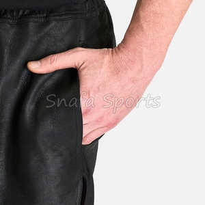 กางเกงขาสั้นหนังสำหรับผู้ชายกางเกงขาสั้นหนังแท้สำหรับผู้ชายกางเกงขาสั้นผลิตตามสั่ง - Product Image 5