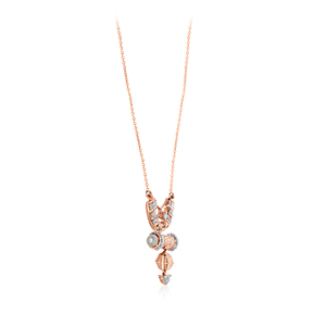 GLEAMORA ENTERPRISE - Colgante de Diamante Cultivado en Laboratorio en Oro Rosa, Diseño de Ojo Turco, Corte Brillante, Joyería de 18K para Mujer, Uso Diario, a la Moda - Product Image 2