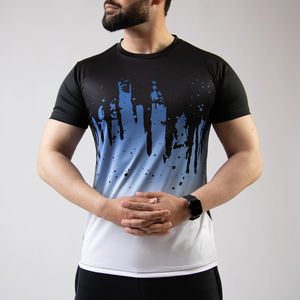 เสื้อยืดพิมพ์ลายซับลิเมชั่นสำหรับผู้ชาย คุณภาพสูง ทันสมัย ระบายอากาศได้ดี ป้องกันรอยยับ บริการ OEM ราคาถูก - Product Image 3