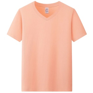 V-Neck Short Sleeve <b>T</b>-<b>Shirt</b> 100% Cotton Plain Dyed Solid Color Unisex Regular Fit Adults Summer Seasons - Product Image 5