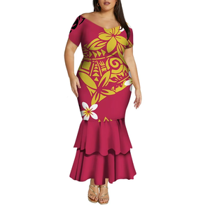<b>One</b> Shoulder Mermaid Fishtail <b>Dress</b> Custom Logo Summer Ladies Deep V Neck Evening <b>Dress</b> Samoan <b>Dress</b> - Product Image 3