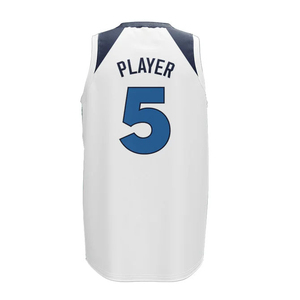 Camiseta de Baloncesto Sublimada Personalizada, Unisex, para Adultos, Blanca, Cuello en V, Sin Mangas, Absorbe la Humedad, Número de Equipo 5, Logotipo Frontal, 100% - Product Image 4