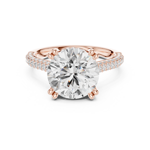 Anillo de Compromiso de Oro Sólido de 14K con Diamante Cultivado en Laboratorio de 4 CT, Corte Brillante Redondo, Estilo Solitario de Alto Perfil - Product Image 5