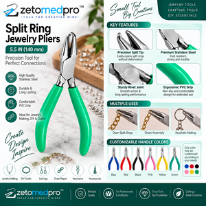<b>Split</b> <b>Ring</b> Jewelry Pliers 5.5in Stainless Steel PVC Grip Silver Custom Grip Color <b>Ring</b> Opening Tool ZETOMEDPRO - Product Image 5