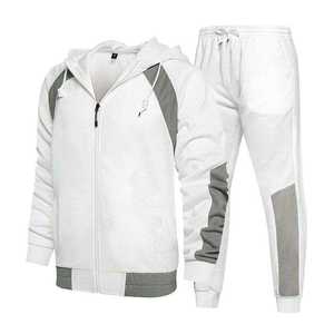 Unisex Tracksuit Set Full Sleeve Zipper Closure Stand Collar Casual Loose Fit Solid Color With Side Pockets Tracksuit <b>For</b> <b>Sale</b> - Product Image 3