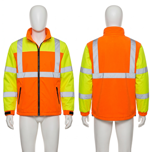 Heavy Duty 320 GSM Polyester Security Jacket Black High Visibility Reflective Panels Custom Logo Design Print - Product Image 2