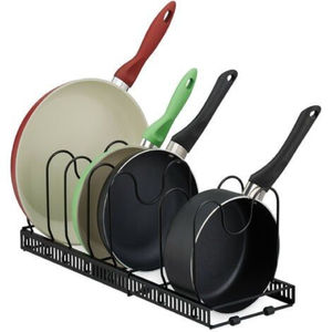 Support de rangement pour ustensiles de cuisine en métal de qualité supérieure, organiseur de casseroles et poêles pour armoire de cuisine, support de couvercles pour gagner de la place, au meilleur prix - Product Image 1