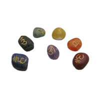 Fabricant Indien – Ensemble de Pierres Roulées Chakra en Sanskrit de Qualité Supérieure pour Méditation Spirituelle, Fait Main, Pierres Précieuses Écologiques